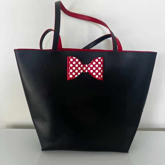Disney Minnie Mouse Bow Mini Tote Bag Black Red - Picture 8 of 10